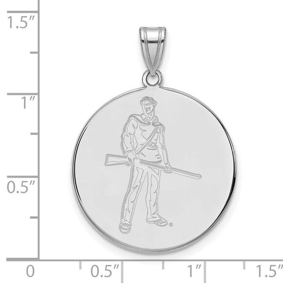 14k White Gold West Virginia U. XL Mascot Disc Pendant